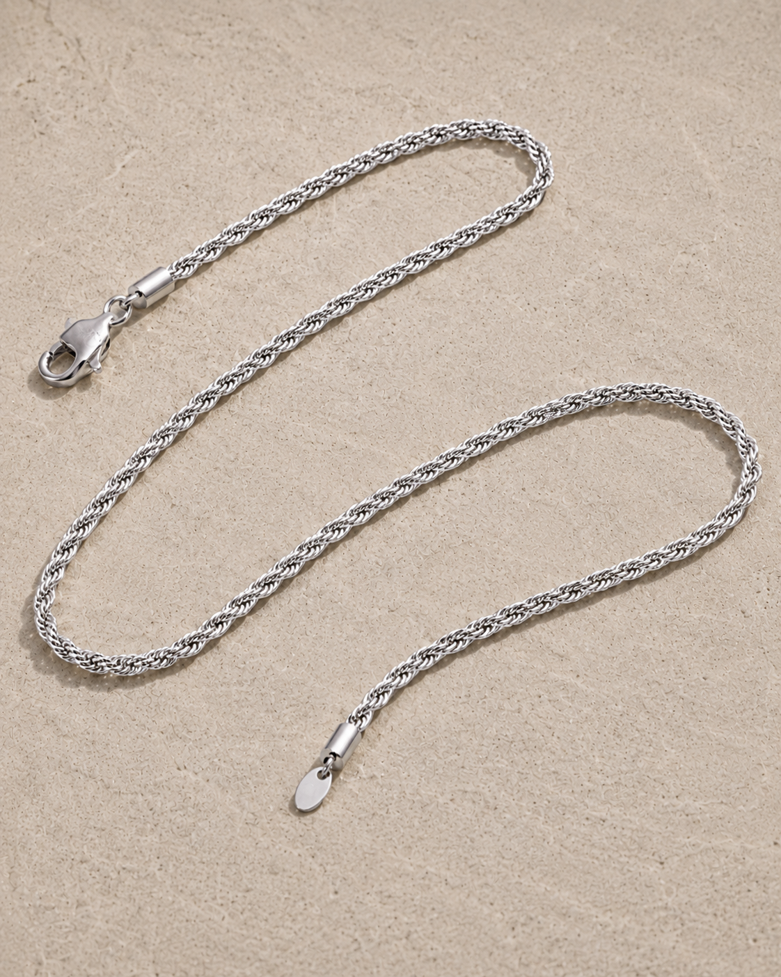 Twisted Rope Chain (Silver) -3mm