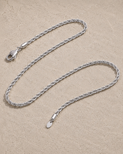 Twisted Rope Chain (Silver) -3mm