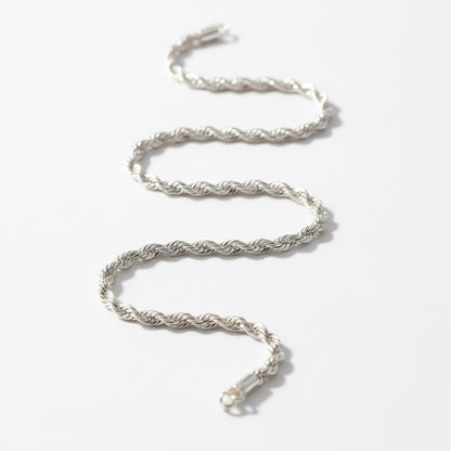 The Verdant Twisted Silver Rope Chain 3mm