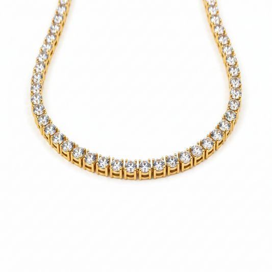 Tennis gold chain